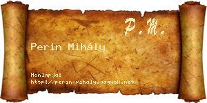 Perin Mihály névjegykártya